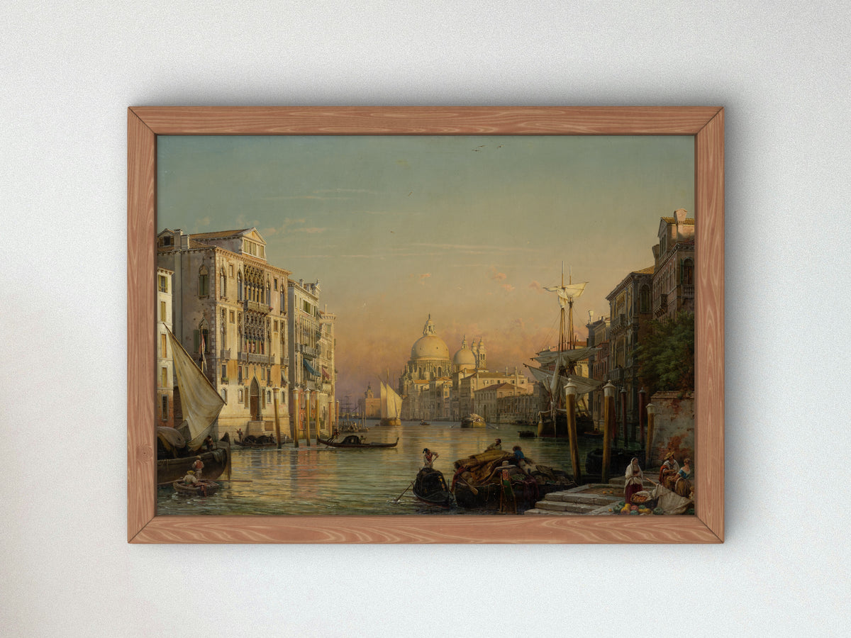 The Canal Grande in Venice with a View of Santa Maria della Salute by Friedrich von Nerly 1840, Wall Art Print, Fine Art Reproduction