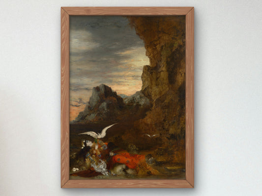 The Death of Sappho by Gustave Moreau 1872, Wall Art Print, Fine Art Reproduction, Museum Quality Decor, Poster