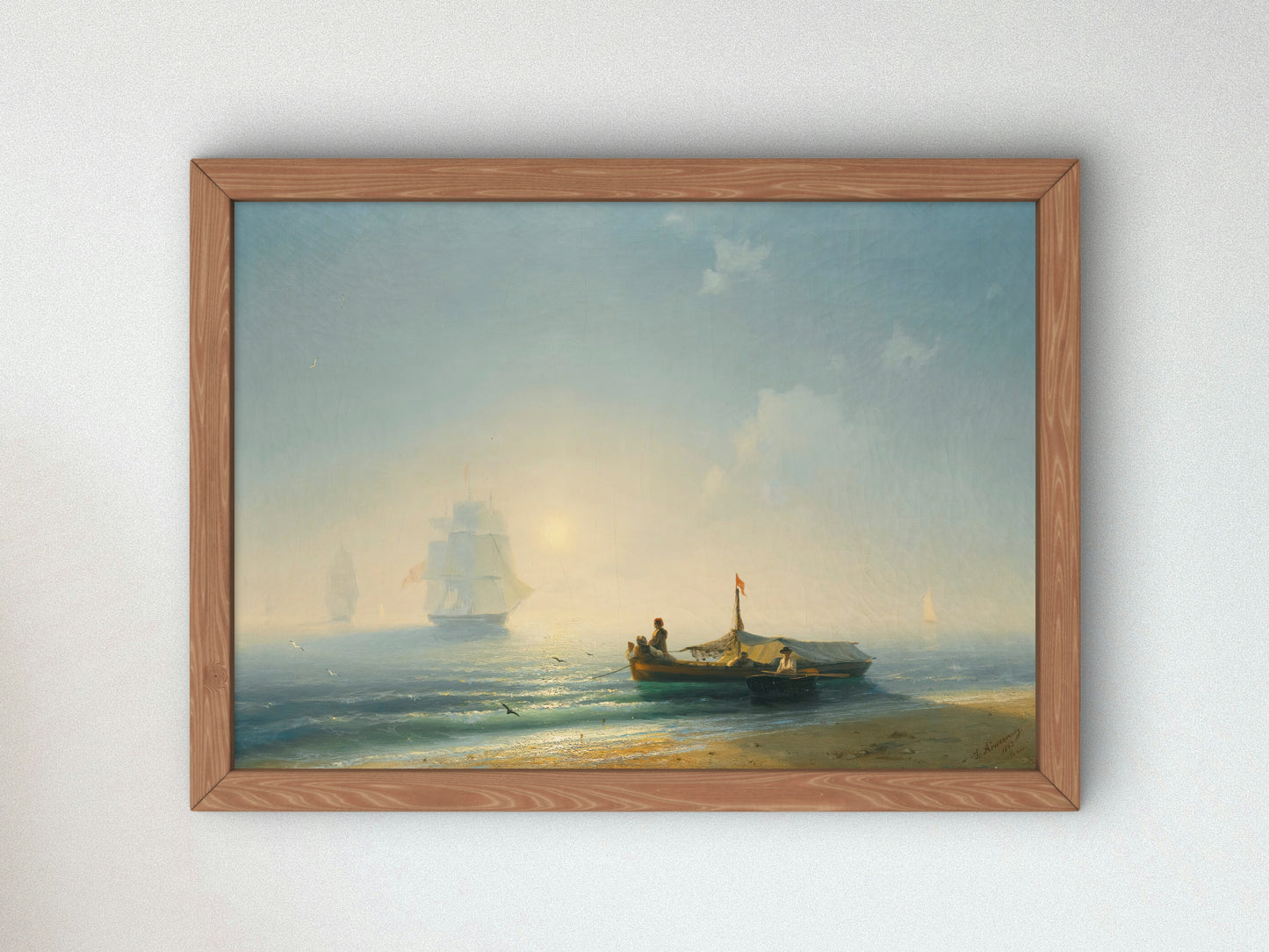 Fishermen at Dawn, Naples by Ivan Konstantinovich Aivazovsky 1843, Wall Art Print, Fine Art Reproduction, Museum Quality Decor, Poster