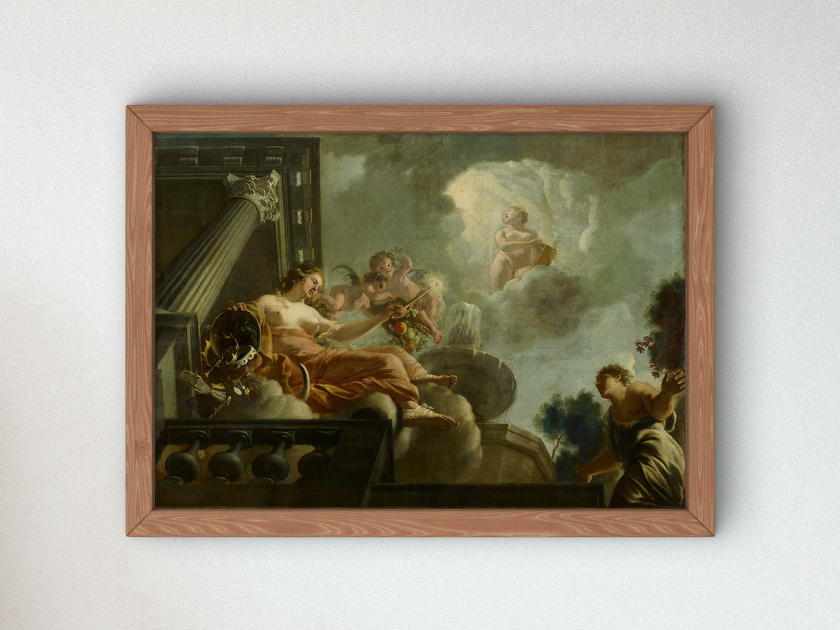 Religio Begunstigt Abondantia, Allegorical Representation of the Care of Lepers and the Innocent by Gerard de Lairesse 1665, Wall Art Print