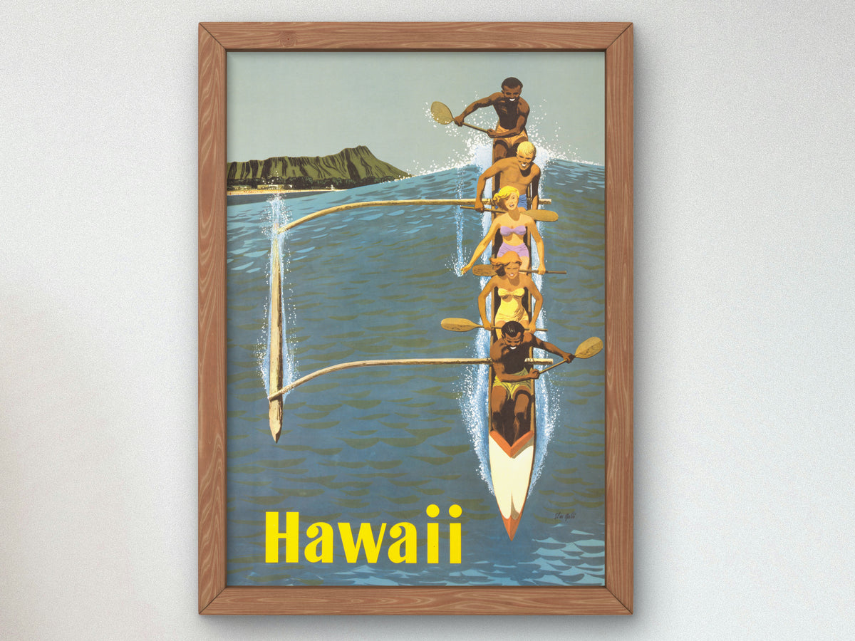 Hawaii by Stanley Galli 1960, Wall Art Print, Fine Art Reproduction, Museum Quality Decor, Poster