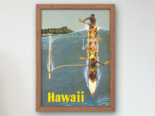 Hawaii by Stanley Galli 1960, Wall Art Print, Fine Art Reproduction, Museum Quality Decor, Poster