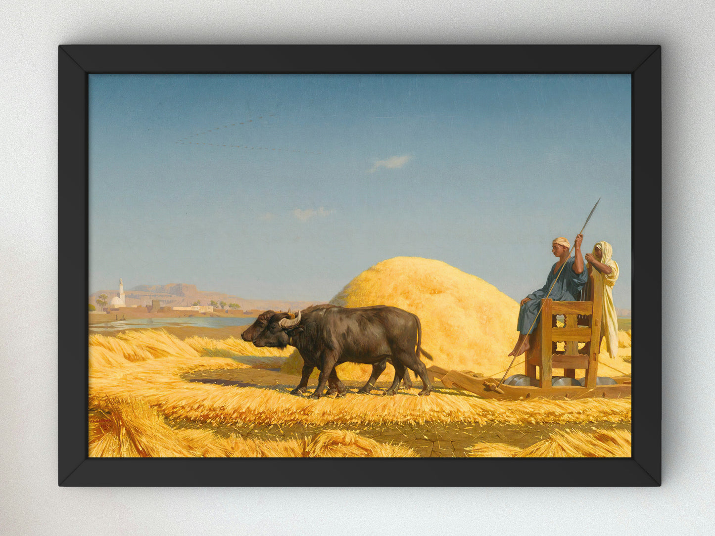 The Grain Threshers, Egypt by Jean Léon Gérôme 1859, Wall Art Print, Fine Art Reproduction, Museum Quality Decor, Poster