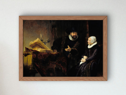 The Mennonite Preacher Anslo and His Wife by Rembrandt van Rijn 1641, Wall Art Print, Fine Art Reproduction, Museum Quality Decor, Poster