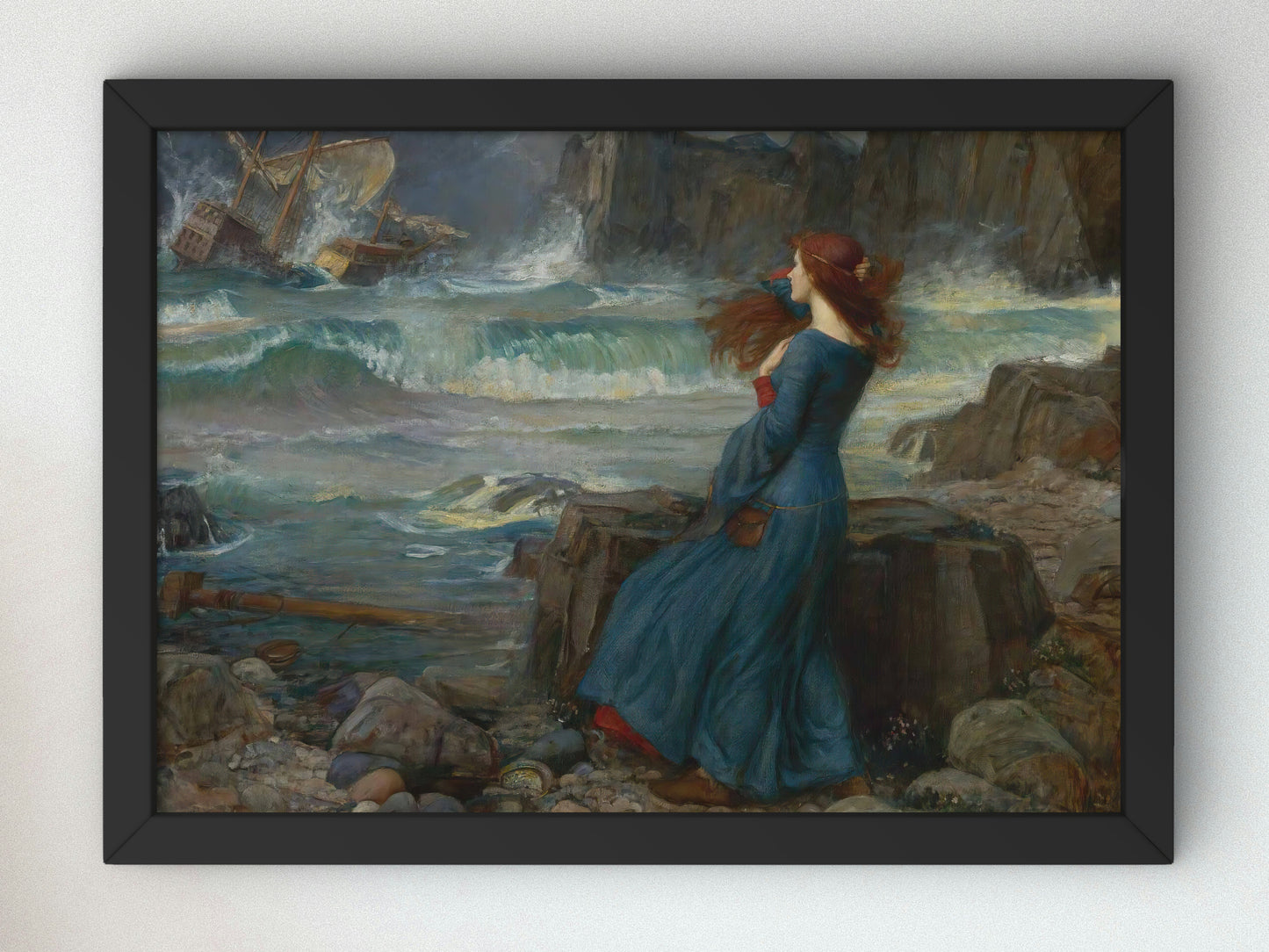 Miranda, The Tempest by John William Waterhouse 1916, Wall Art Print, Fine Art Reproduction, Museum Quality Decor, Poster