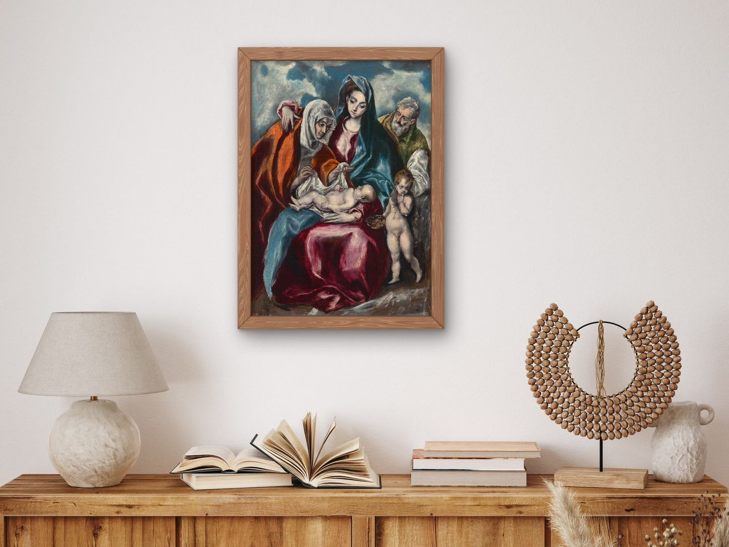 Holy Family with Saint Anne and the Infant John the Baptist by El Greco 1595, Wall Art Print, Fine Art Reproduction, Museum Quality Decor