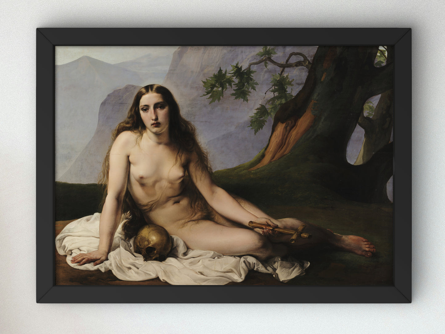 Mary Magdalene as a Hermit by Francesco Hayez 1833, Wall Art Print, Fine Art Reproduction, Museum Quality Decor, Poster