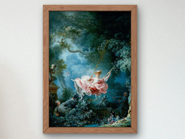 The Swing by Jean Honoré Fragonard 1767, Wall Art Print, Fine Art Reproduction, Museum Quality Decor, Poster