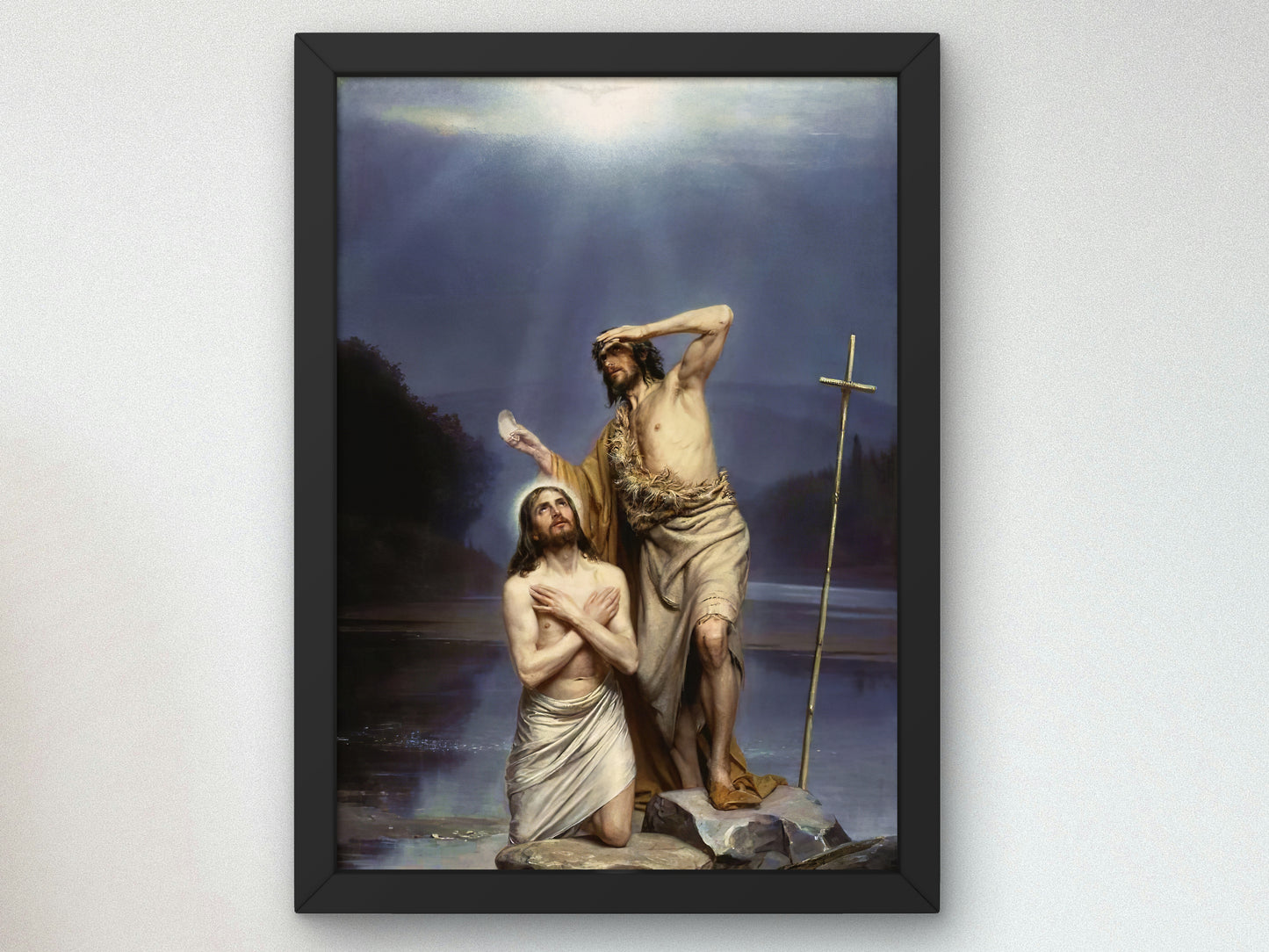 The Baptism of Christ by Carl Bloch 1875, Wall Art Print, Fine Art Reproduction, Museum Quality Decor, Poster