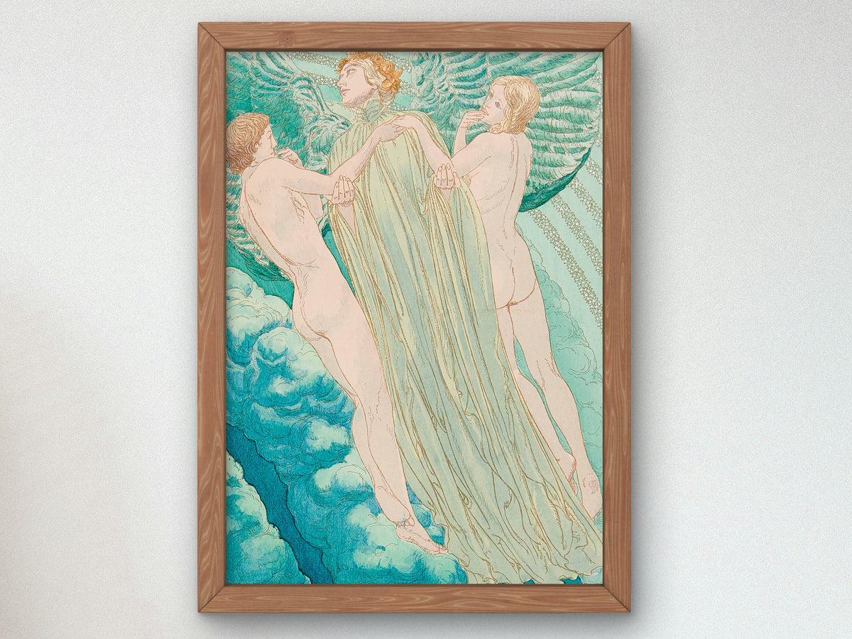 Hesperus by Carlos Schwabe 1904, Wall Art Print, Fine Art Reproduction, Museum Quality Decor, Poster