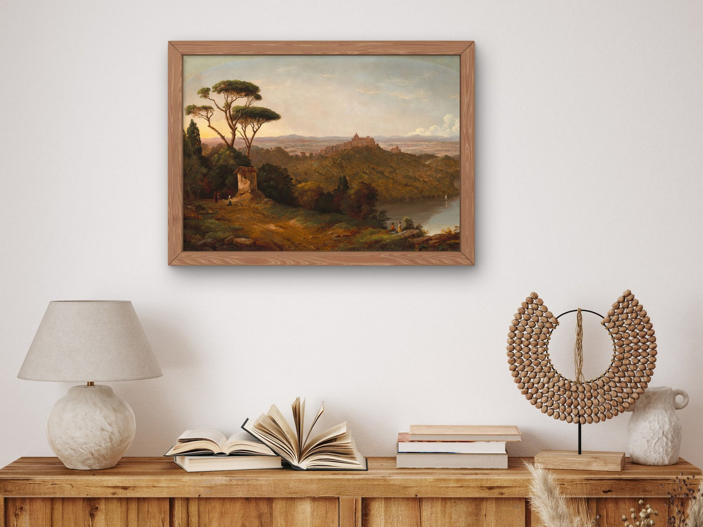 Castle Gondolfo Lake Albano Italy by Christopher Pearse Cranch 1852, Wall Art Print, Fine Art Reproduction, Museum Quality Decor, Poster