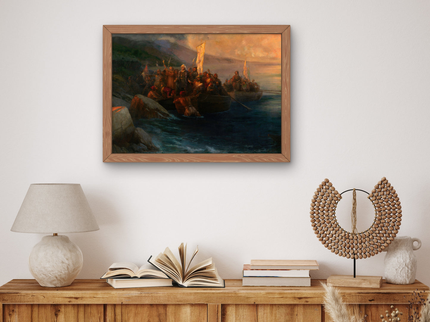 The Disembarkation of Christopher Columbus by Ivan Konstantinovich Aivazovsky 1892, Wall Art Print, Fine Art Reproduction, Museum Quality