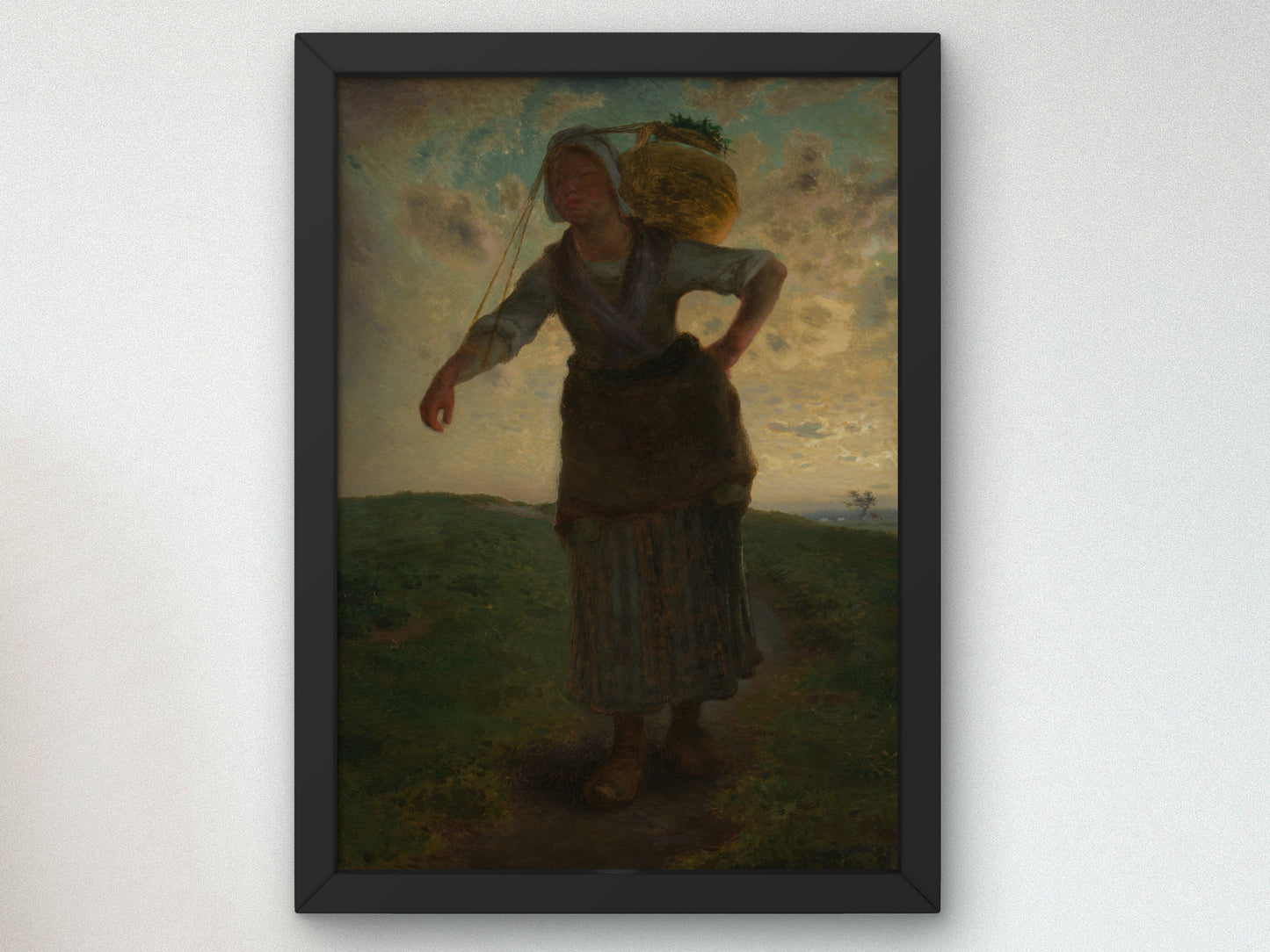 A Norman Milkmaid at Gréville by Jean François Millet 1871, Wall Art Print, Fine Art Reproduction, Museum Quality Decor, Poster