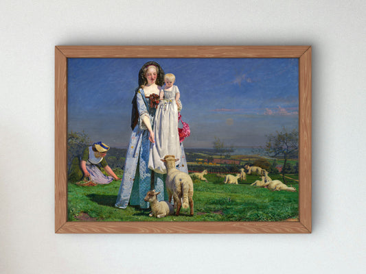 Pretty Baa Lambs by Ford Madox Brown 1851, Wall Art Print, Fine Art Reproduction, Museum Quality Decor, Poster