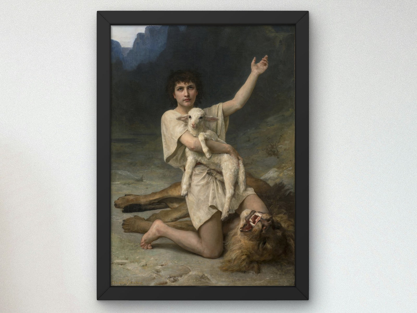 The Shepherd David by Elizabeth Jane Gardner Bouguereau 1895, Wall Art Print, Fine Art Reproduction, Museum Quality Decor, Poster