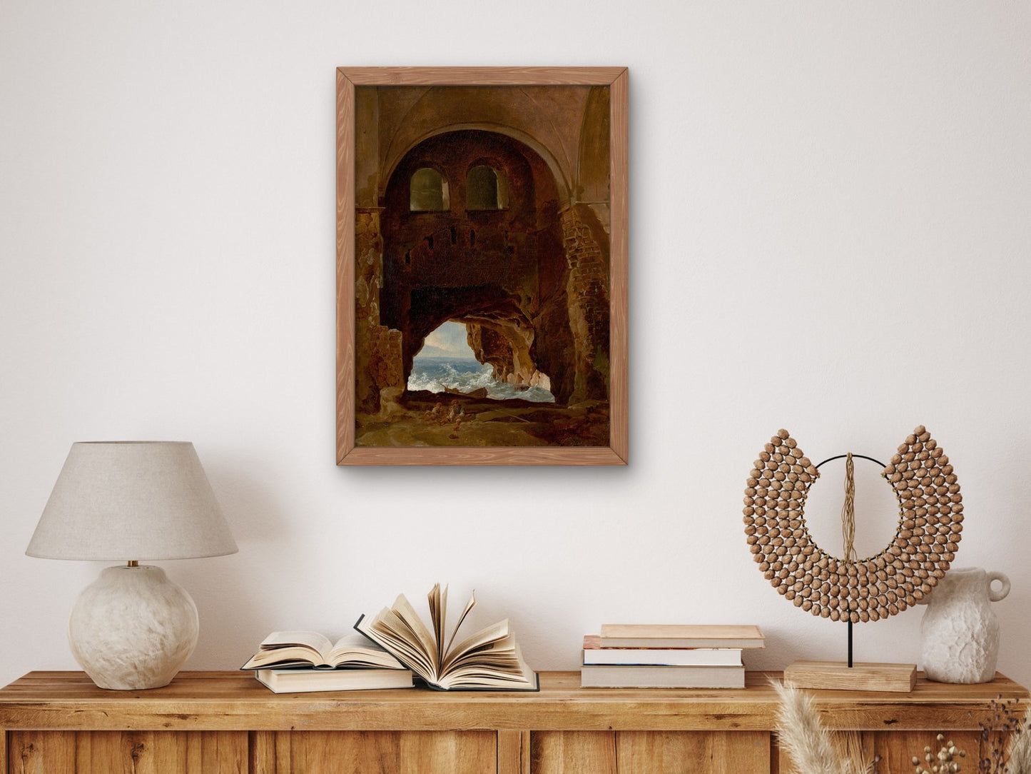 Ruins of a Cloister by the Sea by Franz Ludwig Catel 1825, Wall Art Print, Fine Art Reproduction, Museum Quality Decor, Poster