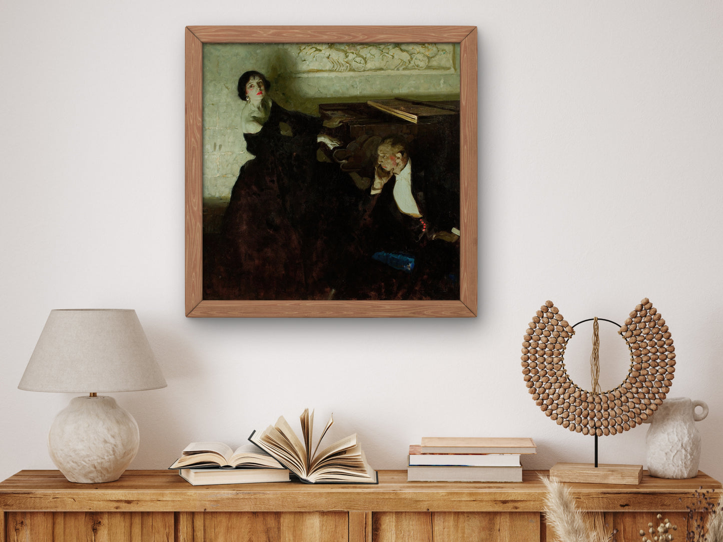Romantic Couple Seated by Piano by Dean Cornwell 1922, Wall Art Print, Fine Art Reproduction, Museum Quality Decor, Poster