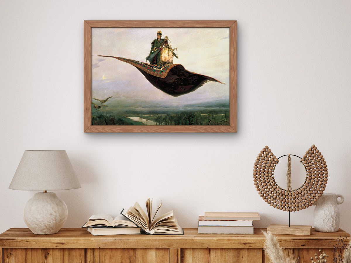 The Flying Carpet by Viktor Mikhailovich Vasnetsov 1880, Wall Art Print, Fine Art Reproduction, Museum Quality Decor, Poster