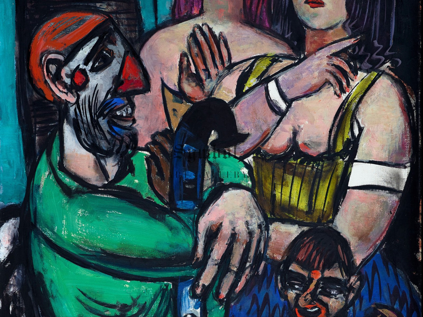 Clown with Women and Young Clown by Max Beckmann 1950, Wall Art Print, Fine Art Reproduction, Museum Quality Decor, Poster