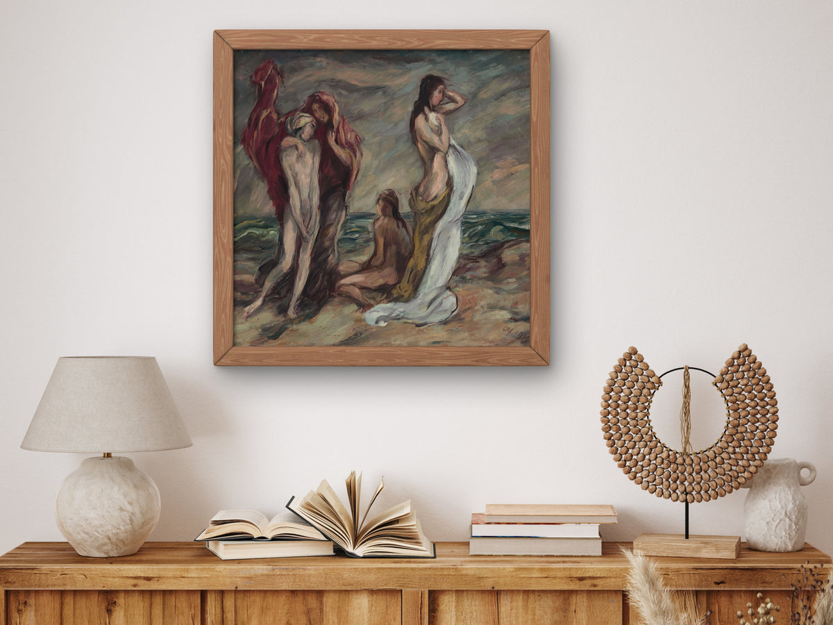In the Storm, Four Figures by Karl Hofer 1910, Wall Art Print, Fine Art Reproduction, Museum Quality Decor, Poster