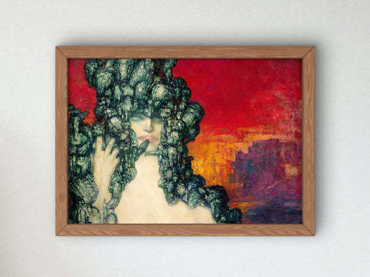 The Woman with Snakes by Pierre Amédée Marcel Béronneau, Wall Art Print, Fine Art Reproduction, Museum Quality Decor, Poster