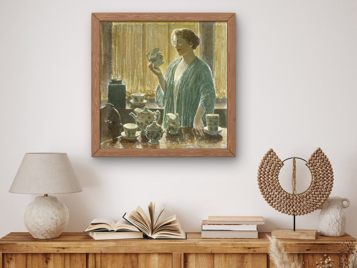 Strawberry Tea Set by Childe Hassam 1912, Wall Art Print, Fine Art Reproduction, Museum Quality Decor, Poster