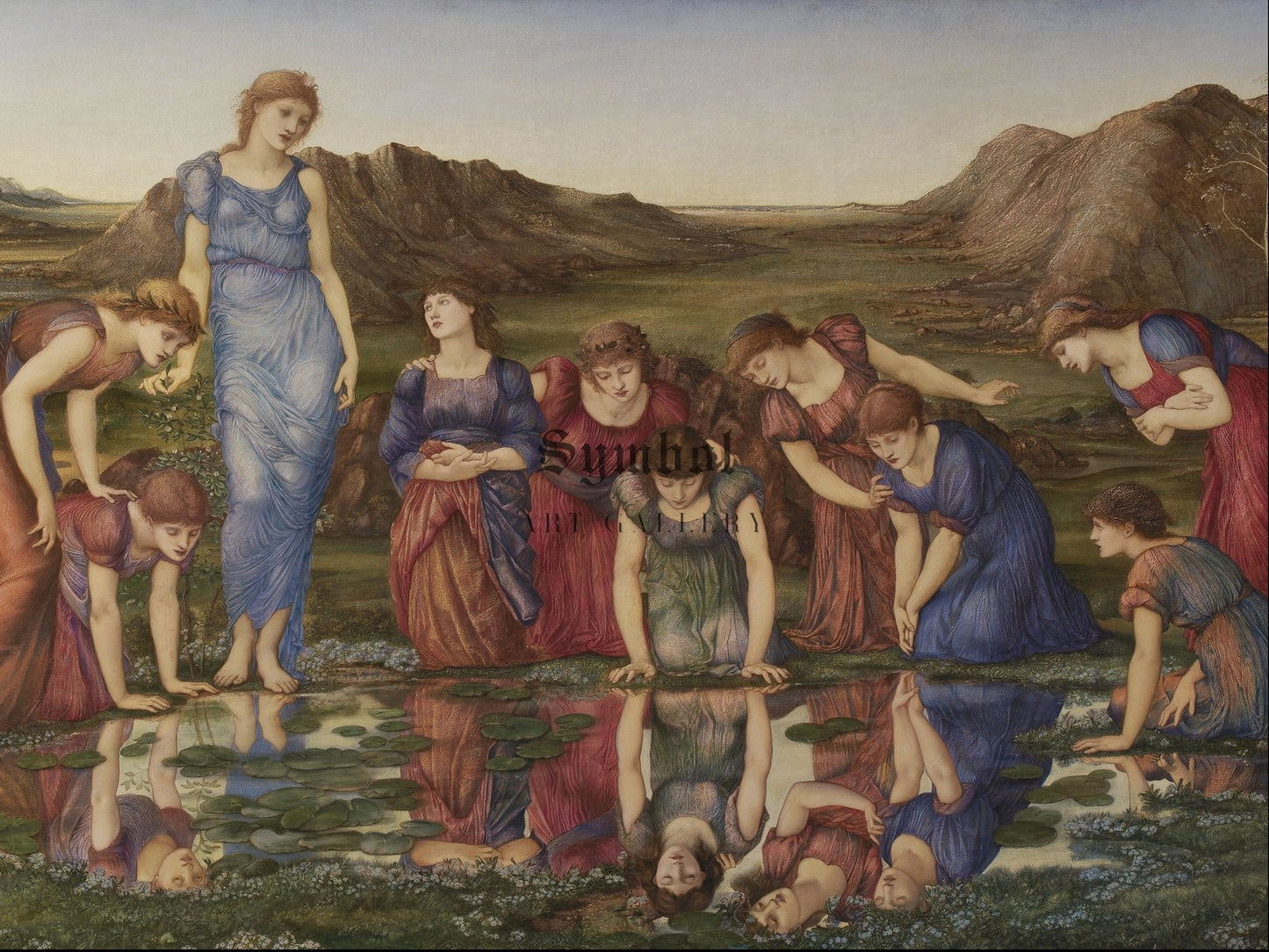 The Mirror of Venus by Edward Burne Jones 1877, Wall Art Print, Fine Art Reproduction, Museum Quality Decor, Poster