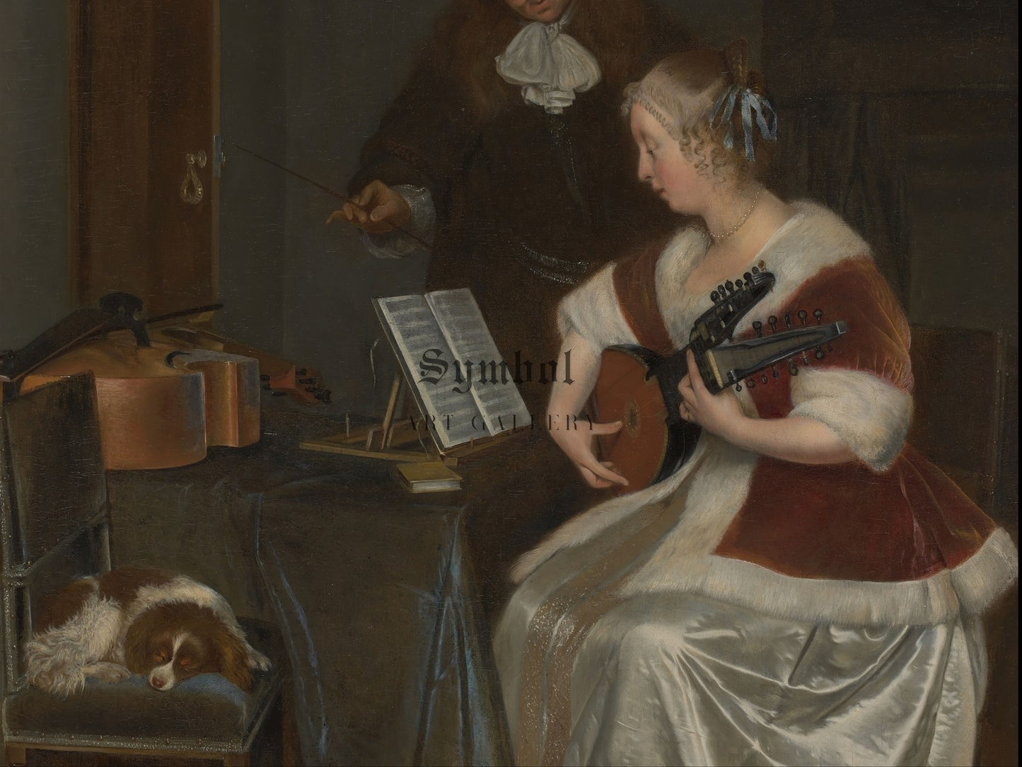 The Music Lesson by Gerard ter Borch 1670, Wall Art Print, Fine Art Reproduction, Museum Quality Decor, Poster