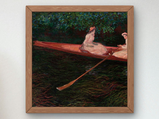 The Canoe on Epte by Claude Monet 1890, Wall Art Print, Fine Art Reproduction, Museum Quality Decor, Poster