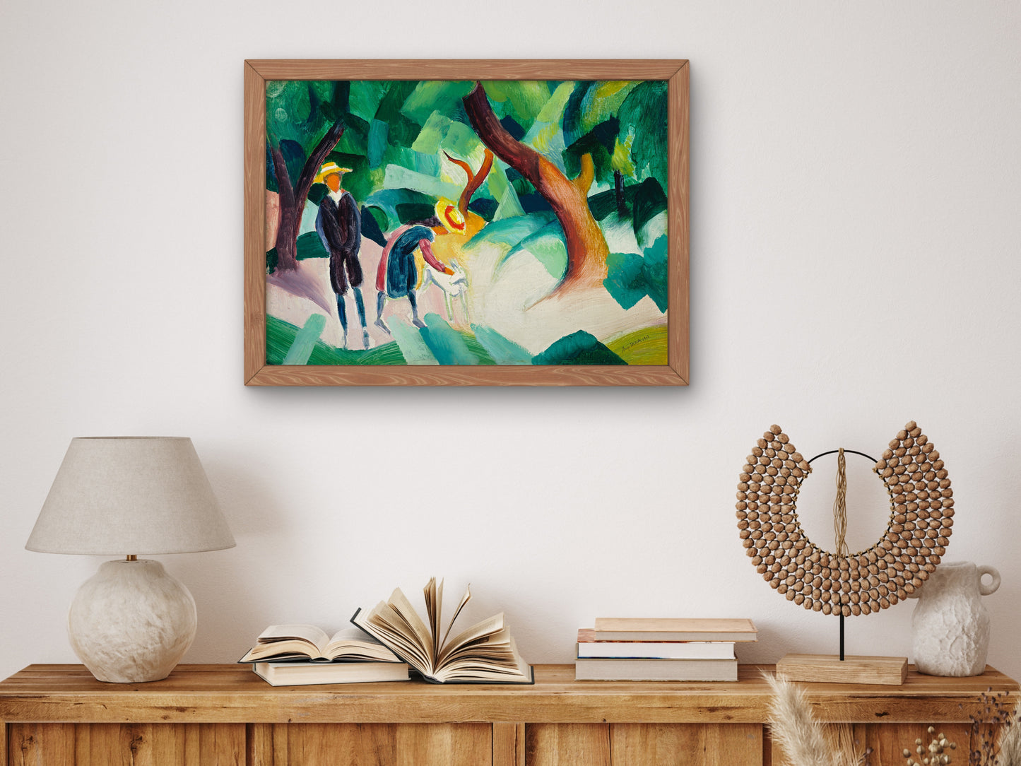 Children with a Goat by August Macke 1913, Wall Art Print, Fine Art Reproduction, Museum Quality Decor, Poster