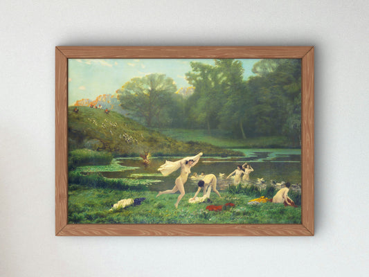 Diana and Actaeon by Jean Léon Gérôme 1856, Wall Art Print, Fine Art Reproduction, Museum Quality Decor, Poster