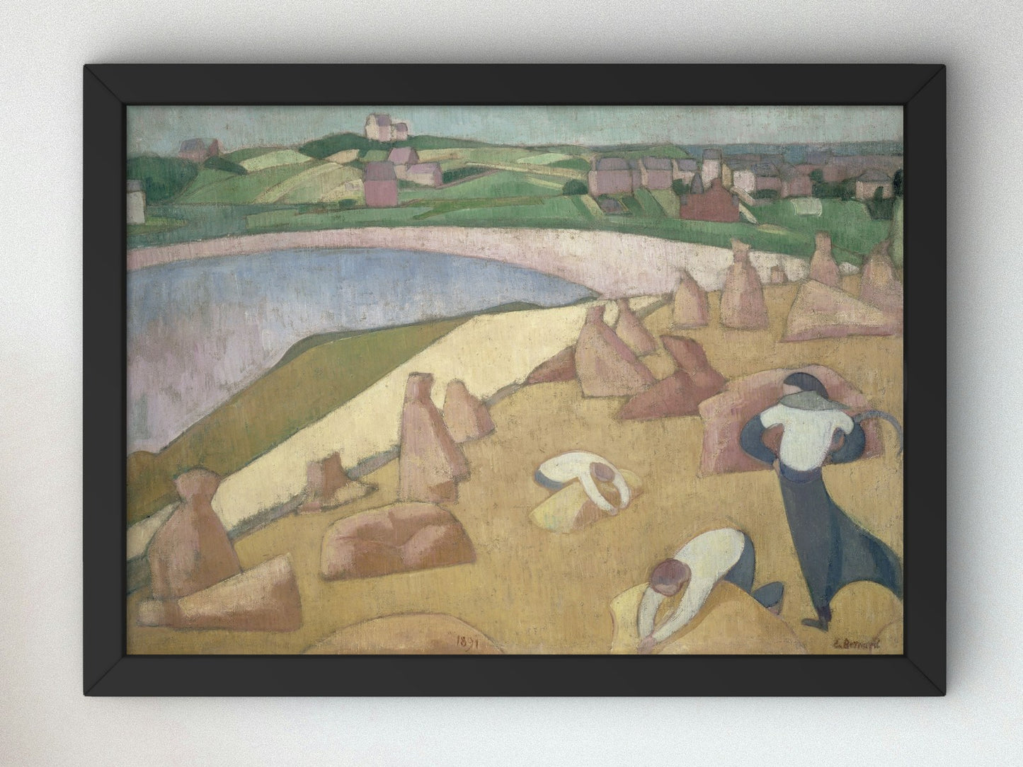 Harvest by the Sea by Émile Bernard 1891, Wall Art Print, Fine Art Reproduction, Museum Quality Decor, Poster