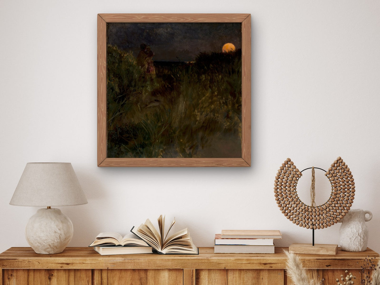 Moonrise over the Dunes by Eilif Peterssen 1883, Wall Art Print, Fine Art Reproduction, Museum Quality Decor, Poster