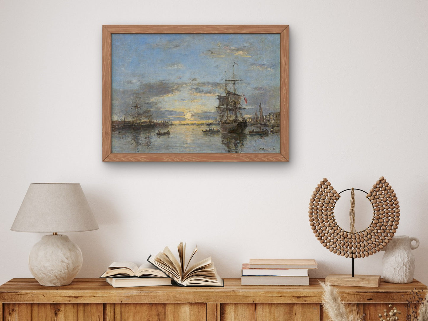 The Outer Harbor at Sunset by Eugène Boudin 1882, Wall Art Print, Fine Art Reproduction, Museum Quality Decor, Poster