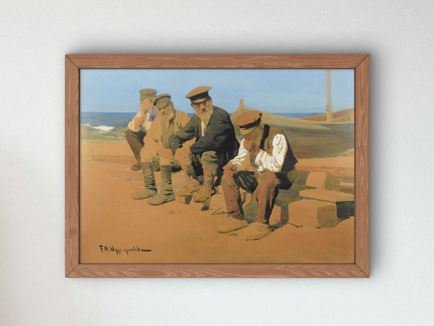 Fishermen by Feliks Michał Wygrzywalski, Wall Art Print, Fine Art Reproduction, Museum Quality Decor, Poster