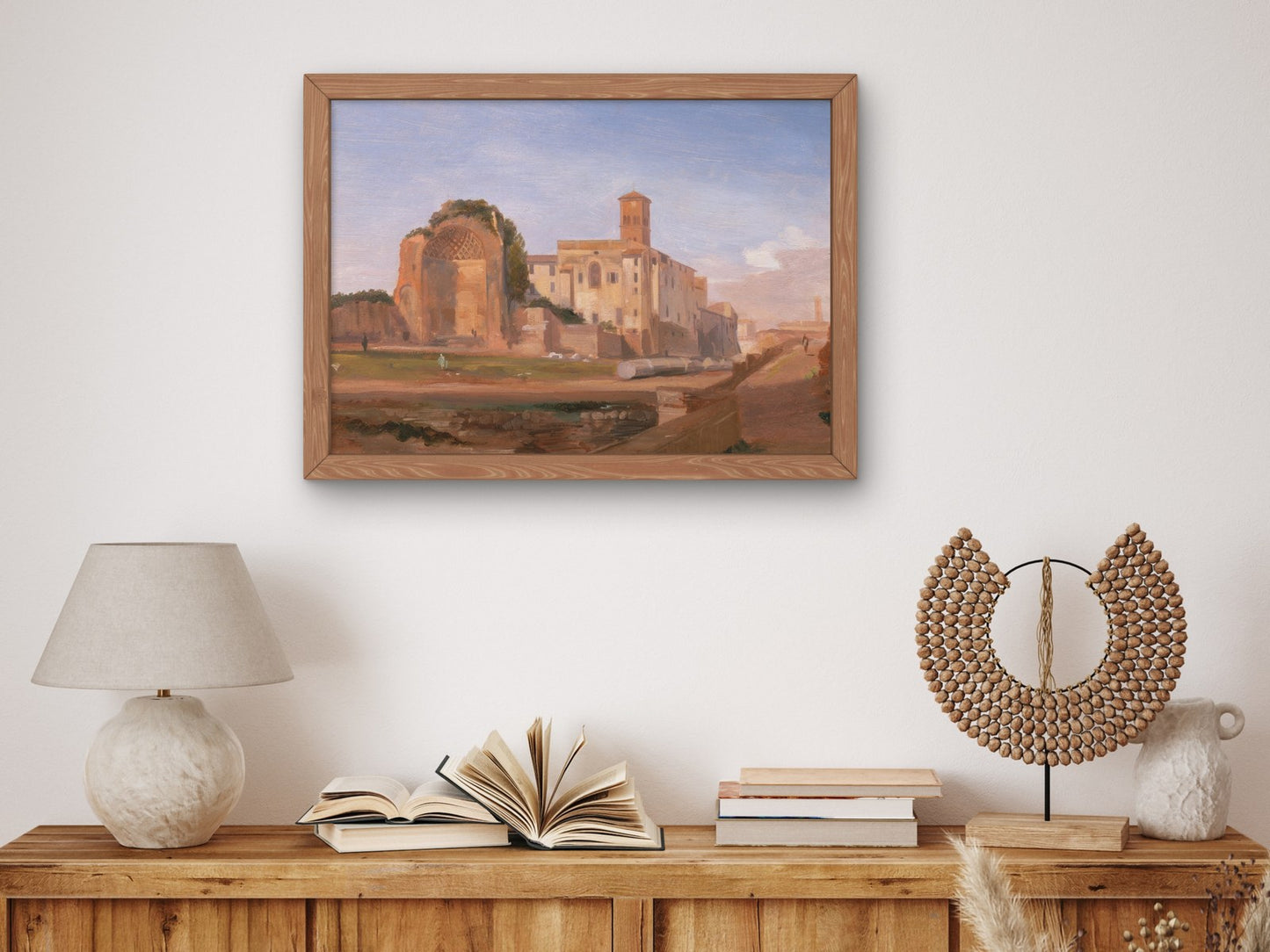 Temple of Venus and Rome by Edward Lear 1840, Wall Art Print, Fine Art Reproduction, Museum Quality Decor, Poster