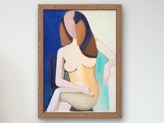 Seated Female Nude by Vilhelm Lundstrom 1950, Wall Art Print, Fine Art Reproduction, Museum Quality Decor, Poster