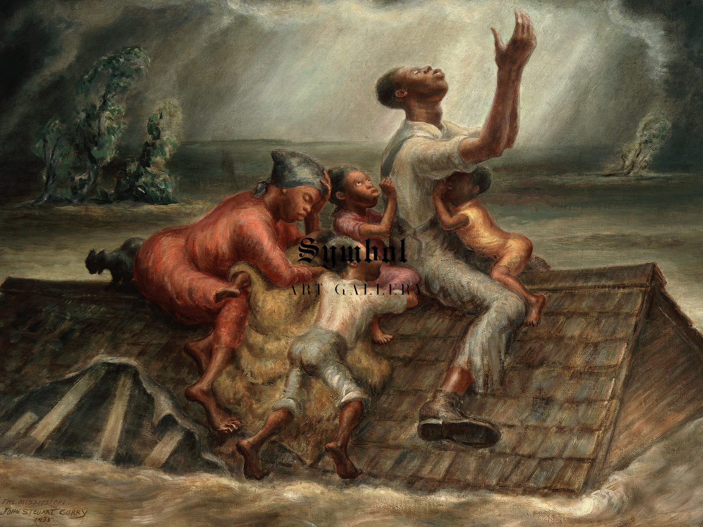 The Mississippi by John Steuart Curry 1935, Wall Art Print, Fine Art Reproduction, Museum Quality Decor, Poster