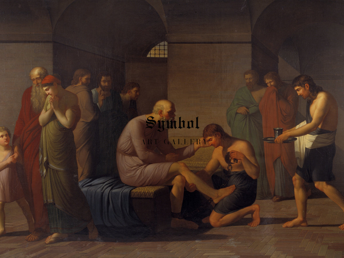 Death of Socrates by C.F. Høyer 1808, Wall Art Print, Fine Art Reproduction, Museum Quality Decor, Poster