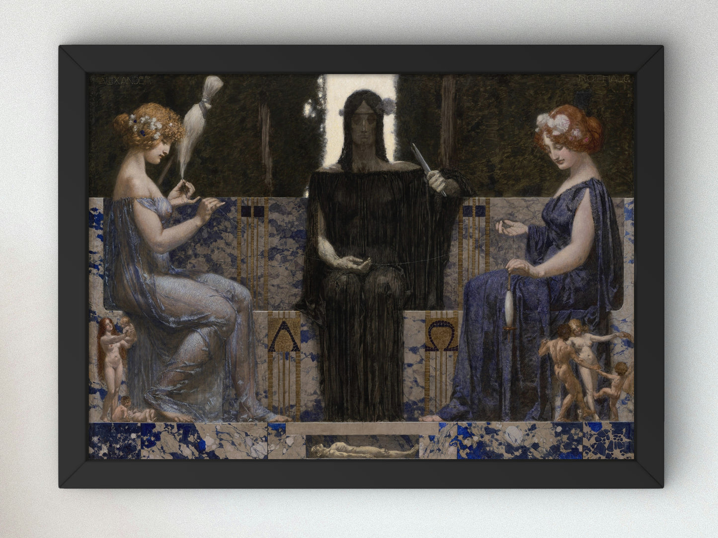 The Three Fates by Alexander Rothaug 1910, Wall Art Print, Fine Art Reproduction, Museum Quality Decor, Poster