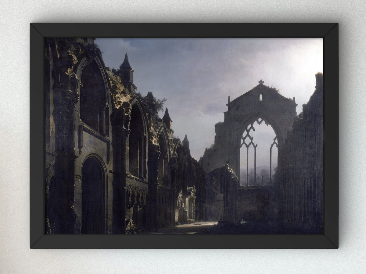 The Ruins of Holyrood Chapel by Louis Daguerre, Wall Art Print, Fine Art Reproduction, Museum Quality Decor, Poster