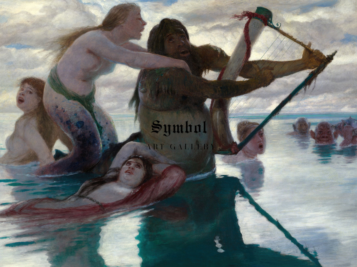 In The Sea by Arnold Böcklin 1883, Wall Art Print, Fine Art Reproduction, Museum Quality Decor, Poster