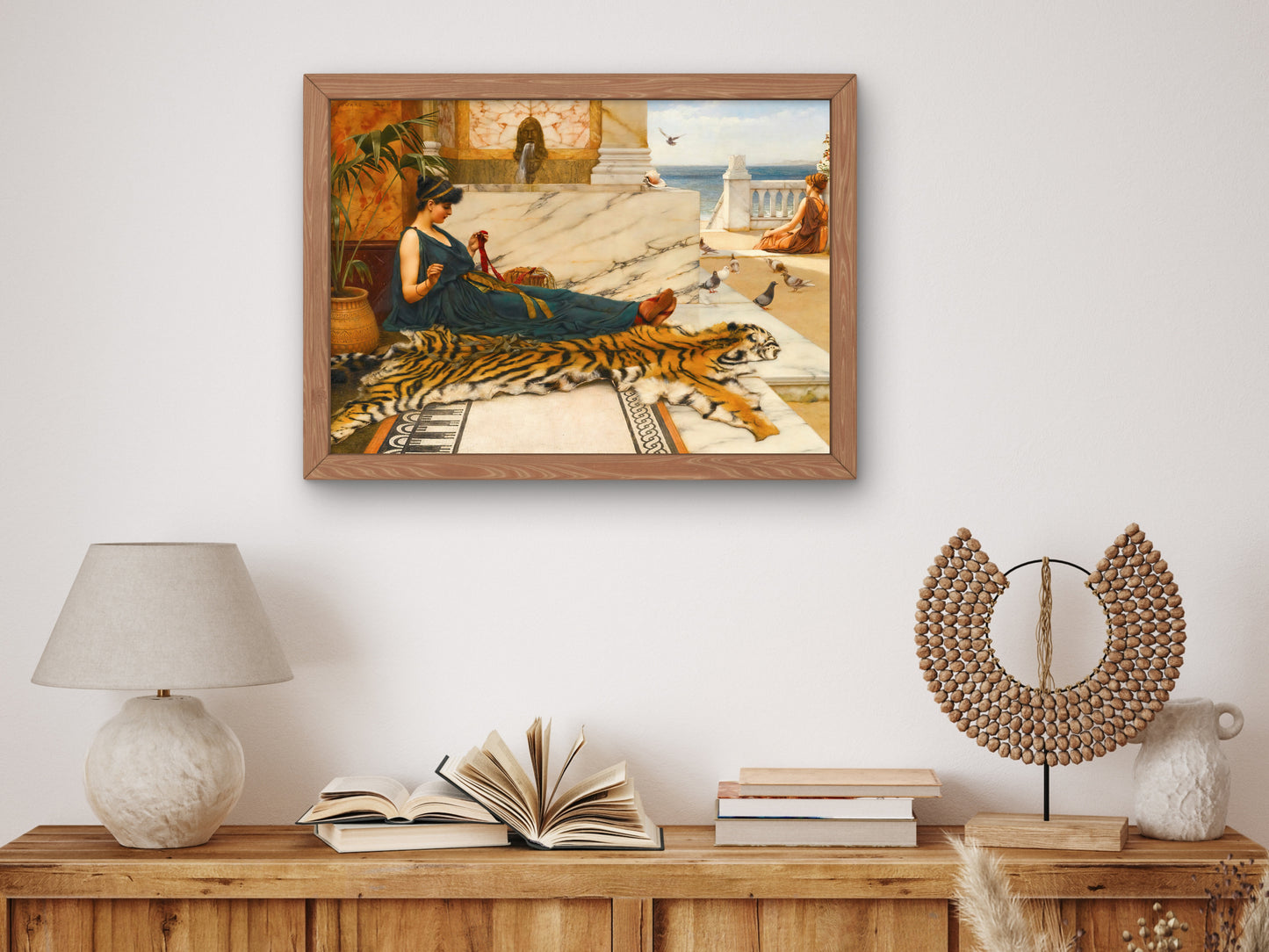The Tigerskin by John William Godward 1889, Wall Art Print, Fine Art Reproduction, Museum Quality Decor, Poster