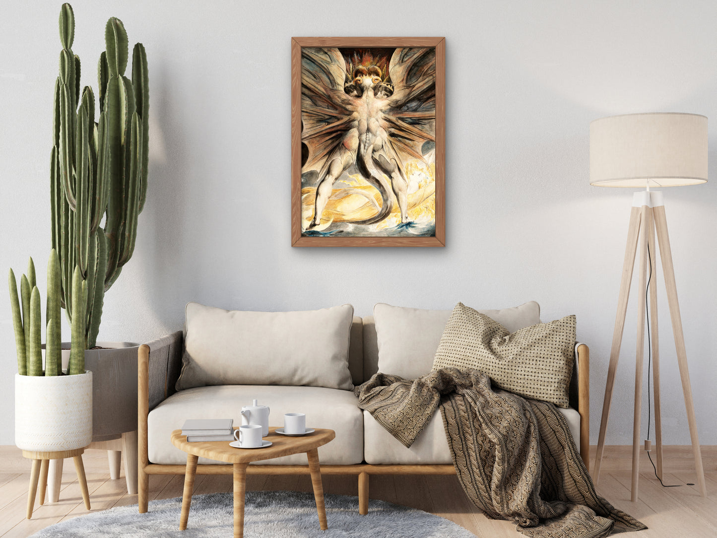 The Great Red Dragon and the Woman Clothed with the Sun by William Blake 1803, Wall Art Print, Fine Art Reproduction, Museum Quality Decor