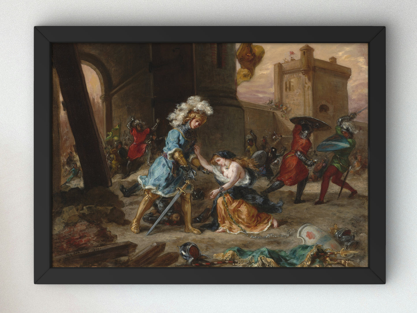 Scene from the Romance of Amadis de Gaule by Eugène Delacroix 1860, Wall Art Print, Fine Art Reproduction, Museum Quality Decor, Poster