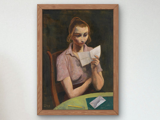 Woman Reading by Karl Hofer 1943, Wall Art Print, Fine Art Reproduction, Museum Quality Decor, Poster