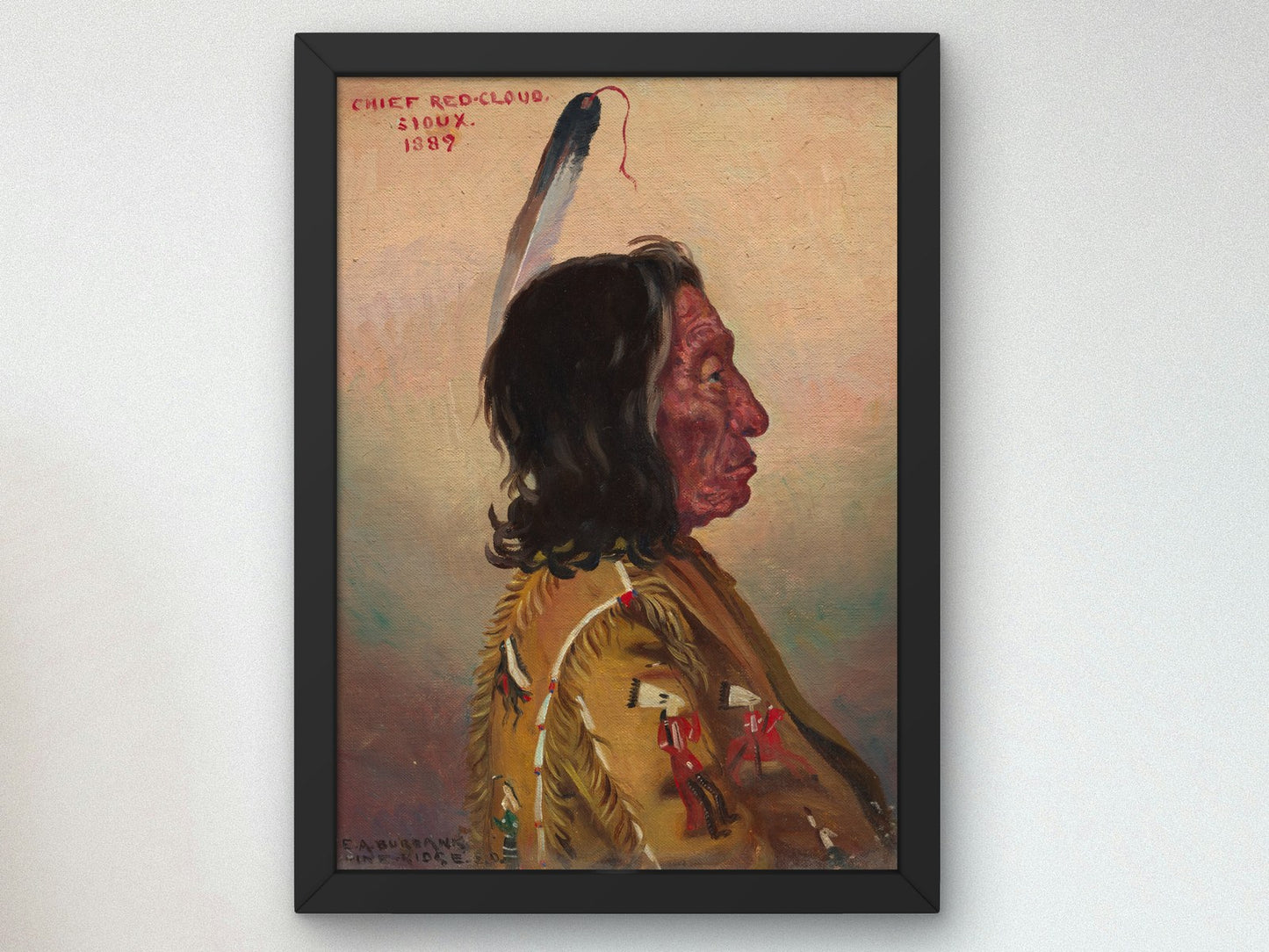 Red Cloud Makhpiya luta by Elbridge Ayer Burbank 1910, Wall Art Print, Fine Art Reproduction, Museum Quality Decor, Poster
