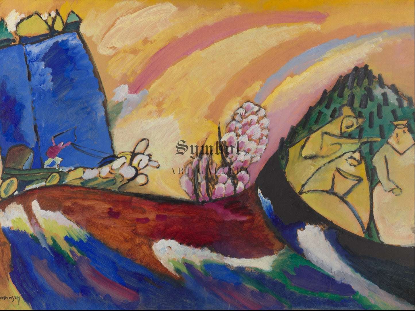 Painting with Troika by Vasily Kandinsky 1911, Wall Art Print, Fine Art Reproduction, Museum Quality Decor, Poster
