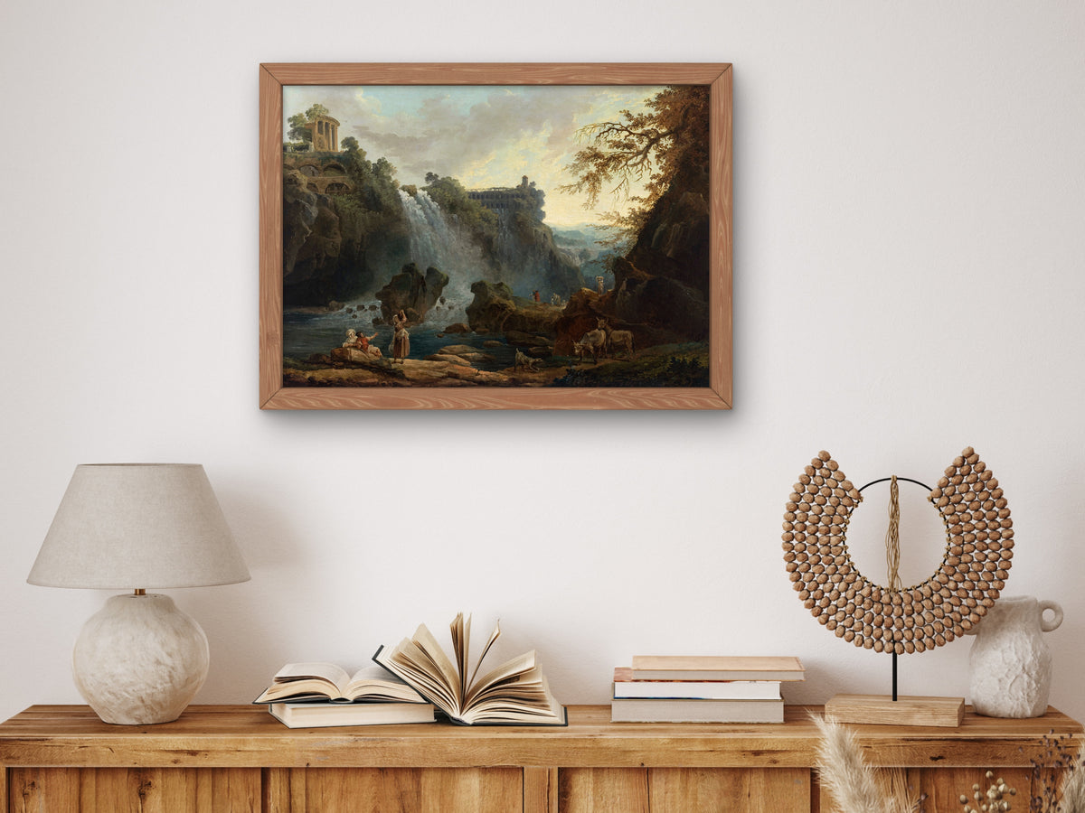 Les Cascatelles de Tivoli by Hubert Robert 1776, Wall Art Print, Fine Art Reproduction, Museum Quality Decor, Poster