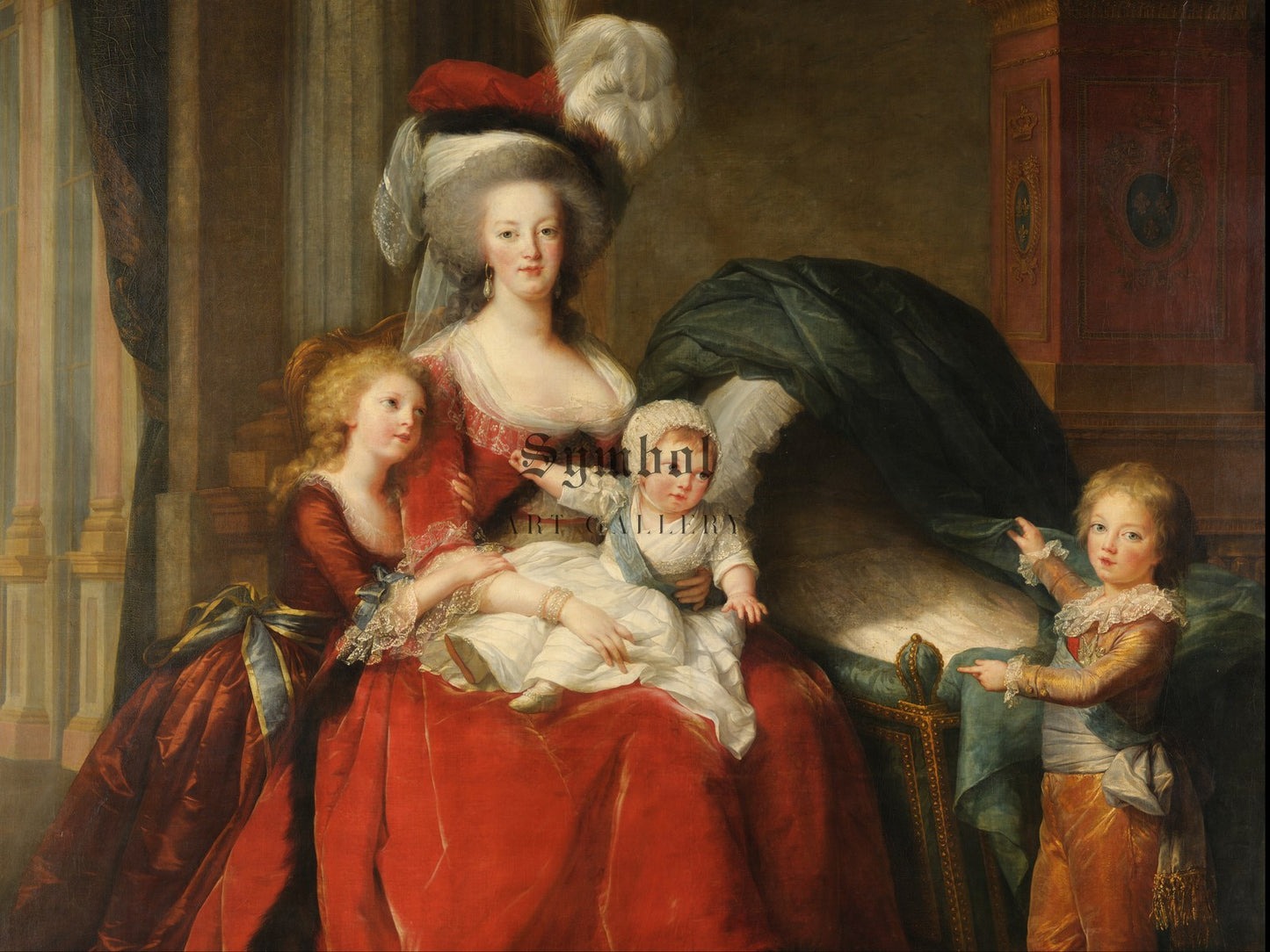 Marie Antoinette Queen of France and Her Children by Élisabeth Vigée Le Brun 1787, Wall Art Print, Fine Art Reproduction, Museum Quality